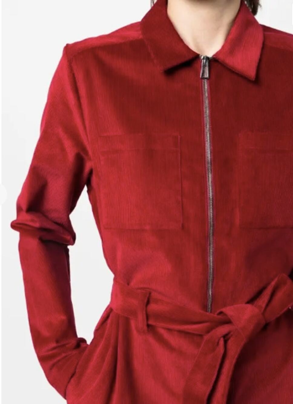 NWT PS Paul Smith Red corduroy long-sleeve jumpsuit 8